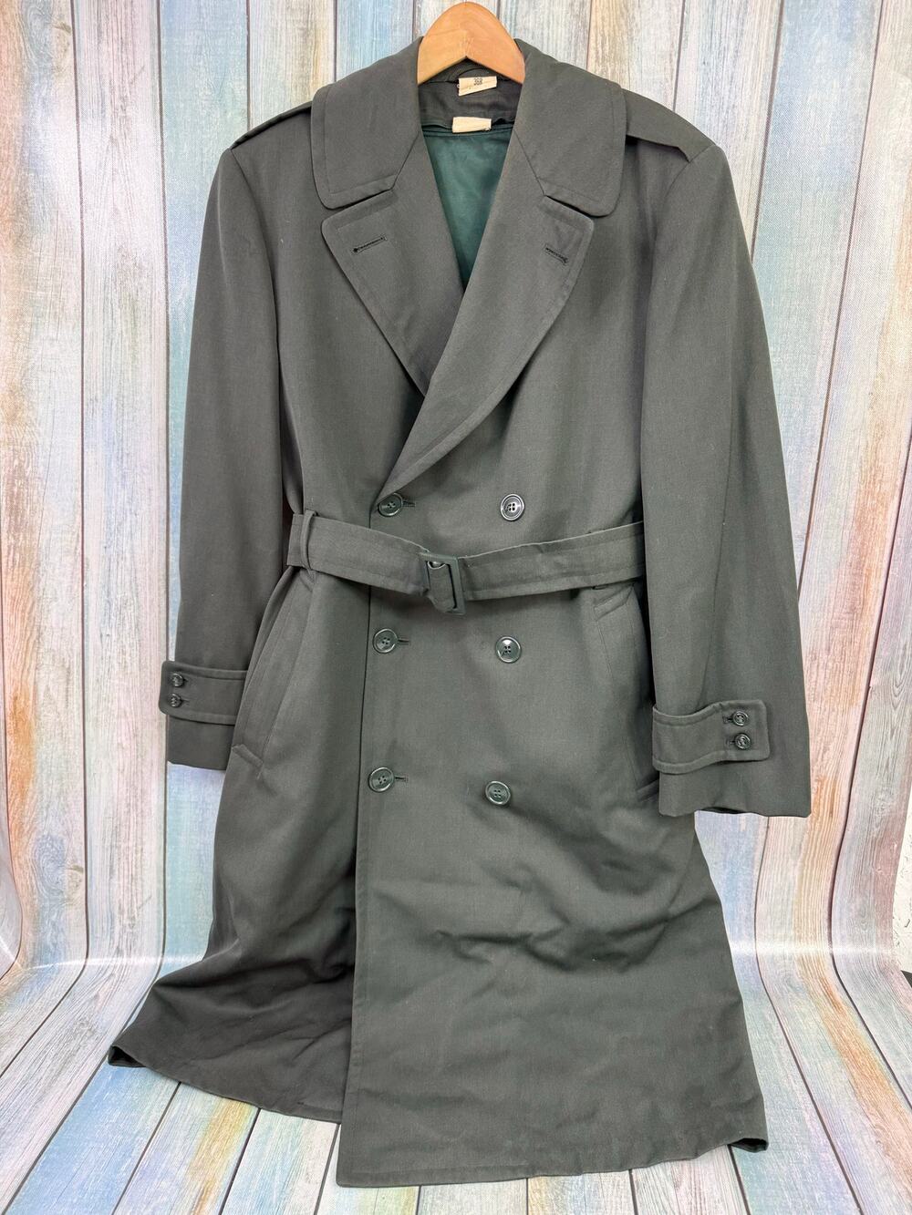 Wool Gabardine Overcoat AG-44 Vintage Trench Coat 1967 Size 36R Military Army
